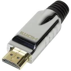 LogiLink HDMI-Konnektor Steckverbinder zur Selbstmontage A/M Metall silber