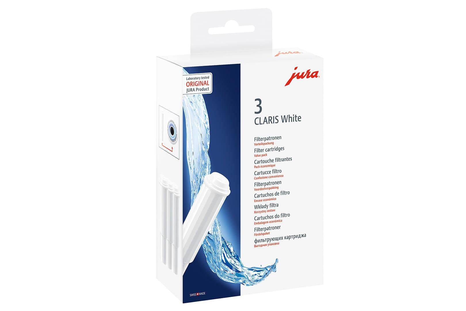 JURA CLARIS White - Filterpatrone für IMPRESSA und SUBITO-Linie, 3 Stk. 68739
