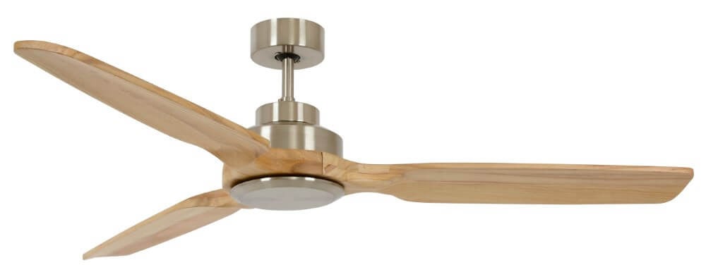 Beacon Shoalhaven Plafondventilator met licht, hout en zilver, Ø 142 cm
