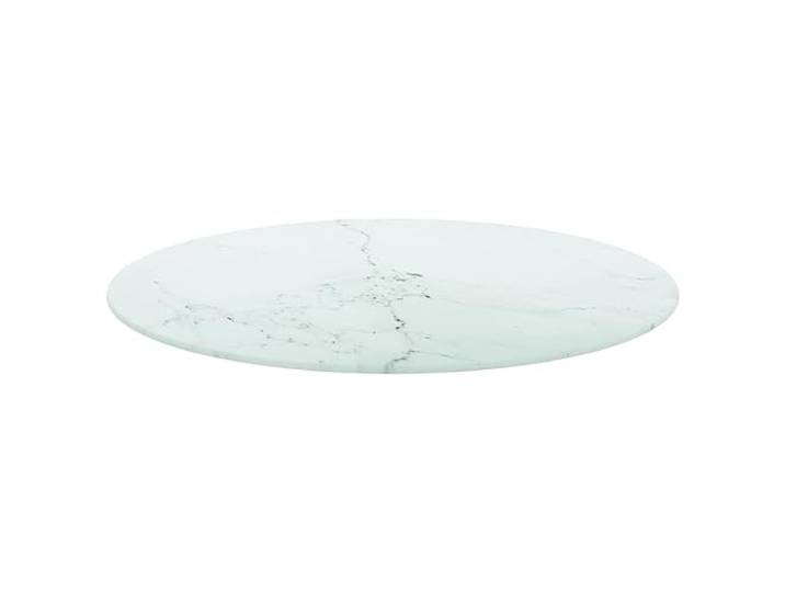 GFDWPUY Tischplatte Weiß Ø70x0,8 cm Hartglas Marmoroptik, für Esstisch, Couchtisch, Beistelltisch, leicht zu reinigen