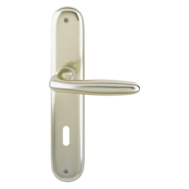 Magni Hoppe Aluminium-Langschild-Türgriff-Garnitur für Innentüren Ovalbart 72/8 mm,Neusilber, 1510/273P (Türgriff) (228824)