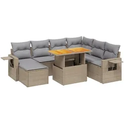 vidaXL, Gartenlounge, Asturias (3x Eckteil + 3x Mittelteil + Fussstütze + Tisch)
