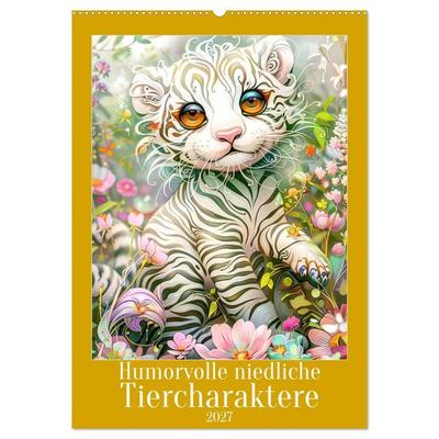 Humorvolle niedliche Tiercharaktere (Wandkalender 2027 DIN A2 hoch), CALVENDO Monatskalender