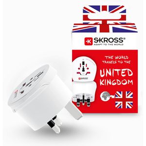 SKROSS Reiseadapter 1.500220 World to UK, für über 50 Länder, mit Sicherung