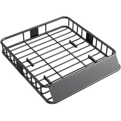 Dachgepäckträger Universal Dachkorb mit Windschutz, Fracht Relingträger Schwarz