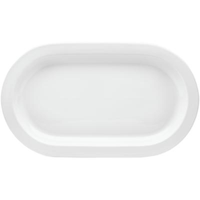 Servierplatte VAN WELL "Platte oval, 49,5 x 28 cm, 6 Stück", weiß, B:28cm H:4cm L:49,5cm, Steingut, Servierplatten, Servierplatte, spülmaschinen- und mikrowellengeeignet