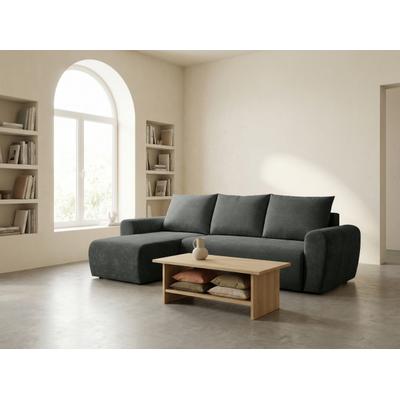 Ecksofa HOME AFFAIRE "Nortrud-Uni, 241 cm, L-Form, mit Schlaffunktion u. Bettkasten", anthrazit, B:241cm H:82cm T:144cm, 100% Polyester, Sofas, Ecksofa, Recamiere rechts / links montierbar, Feinstruktur-Bezug
