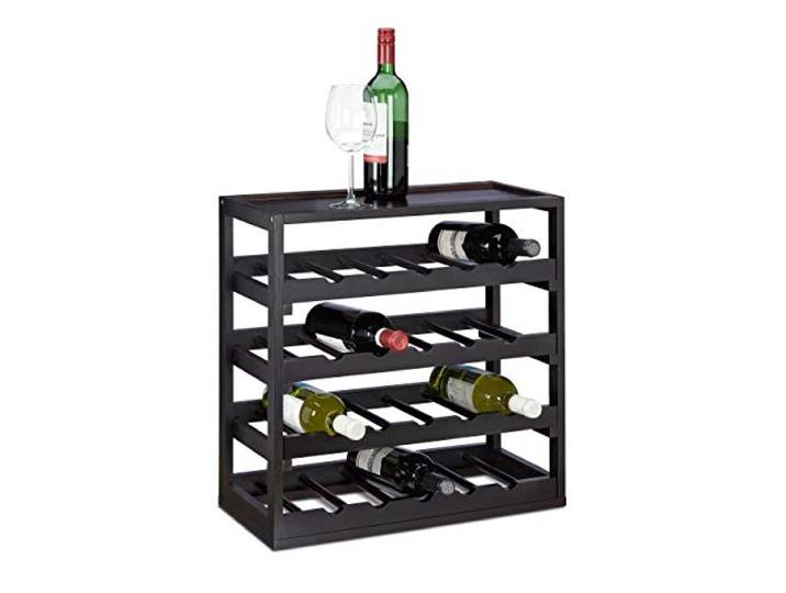 Relaxdays Weinregal Holz, HxBxT:52x52x25cm, robust, schwarz