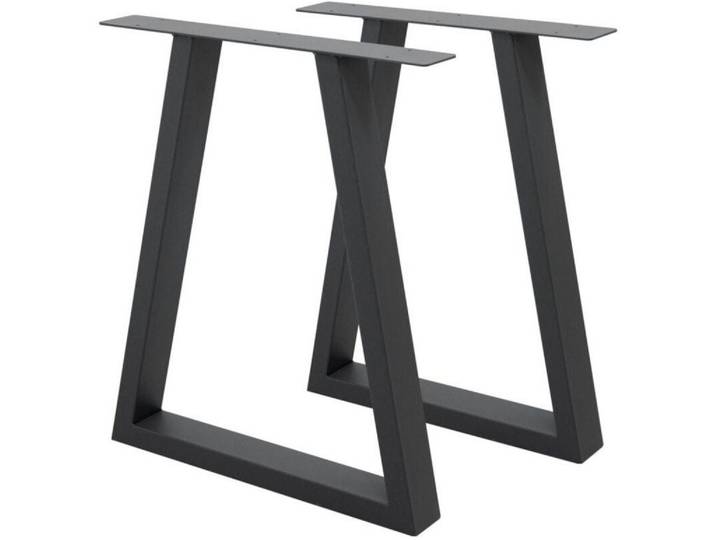 Timeless Living Tischgestell Tischgestell U-Trapez Design 2-er Set schwarz matt