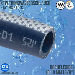 10 mm 3/8 Zoll Trink Wasser Kirmes Volksfest hochflexibel Schlauch TPE KTW DVGW..."