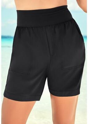 Plus Size Women's Quick-Dry Swim Shorts by Swim 365 in Black (Size 20)