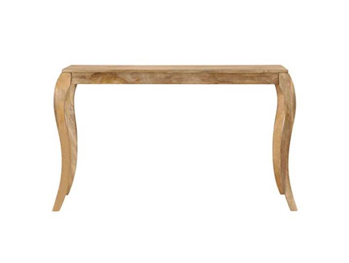 KDACVBMG Esstisch, 118 x 60 x 76 cm, Mangoholz, massiv Schlichtes Design, Vintage-Charme, robuste gebogene Beine, einfache Montage, Massivholz