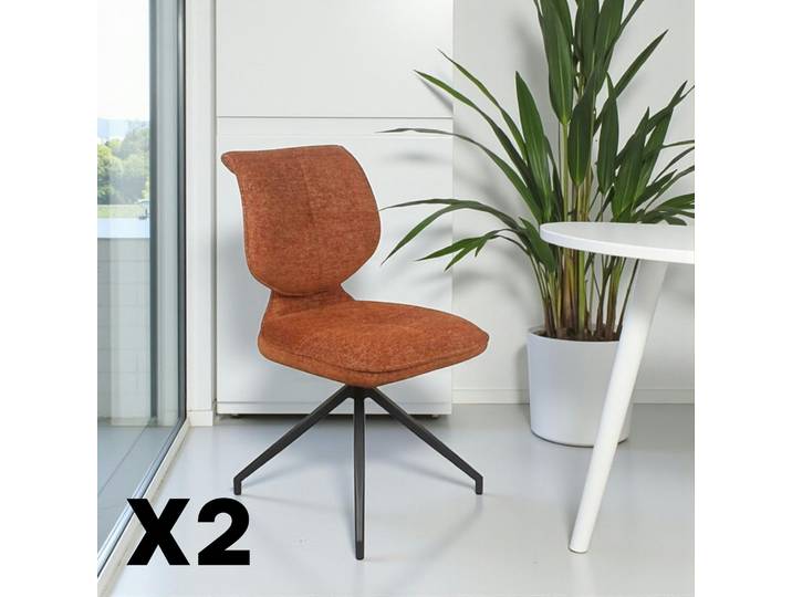 Chaise pivotante dossier double (lot de 2) LIGURIE - Terracotta