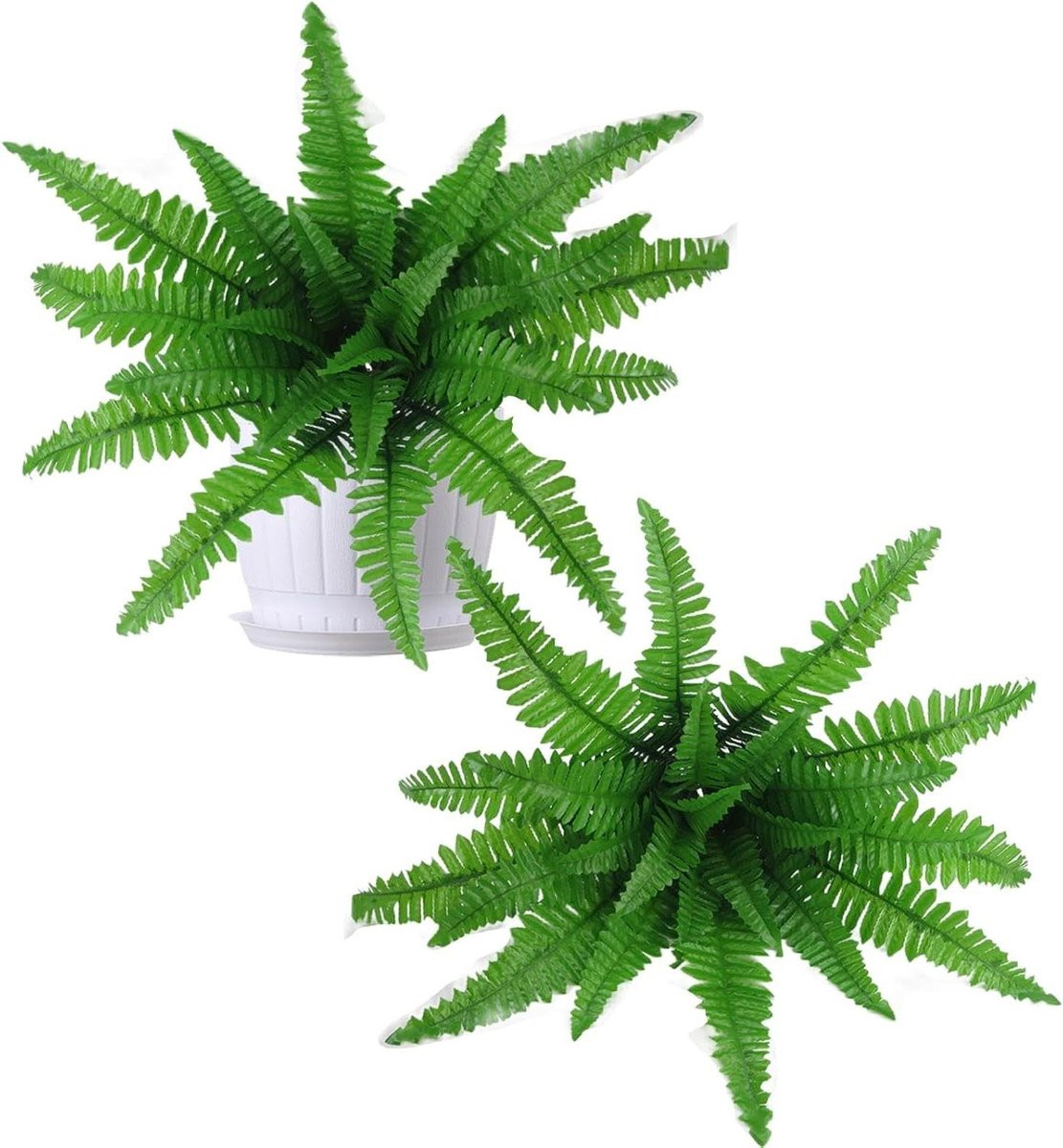 Set van 2 groene kunstplanten voor decoratie, UV-bestendig design