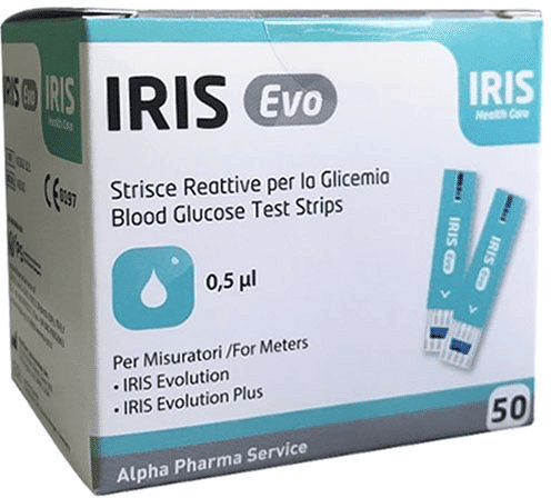 Iris Evo Strisce Per Misurazione Glicemia 50 Pezzi