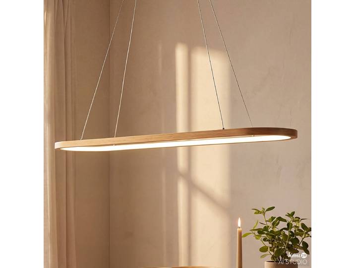 Suspension ZEVRO 90 x 150 x 20cm Marron Bois massif en pin, huilé LED Module LED