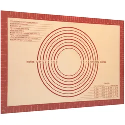Intirilife Silikon Backmatte in Rot-Braun mit 40 x 60 cm Größe - Backmatte Kochutensil Backunterlage Teigrollmatte