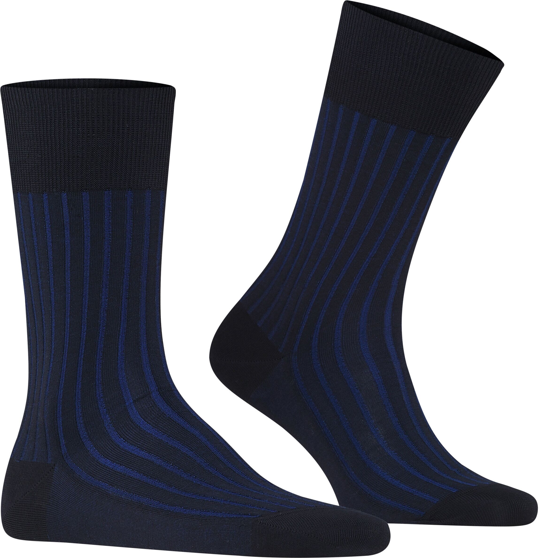 Socken FALKE "Shadow", Herren, Gr. 45-46, Sockengröße, blau (lupine (6360)), Obermaterial: 94% Baumwolle CO. 6% Polyamid PA., Socken Socken