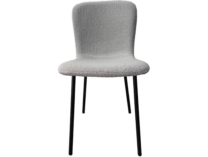 Stuhl 4er-Set Bouclé grau Stoff