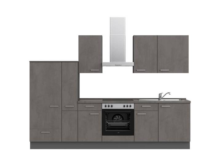 Küchenleerblock, Schiefer, 300 cm, Metall, 3 Schubladen, Modern, nobilia