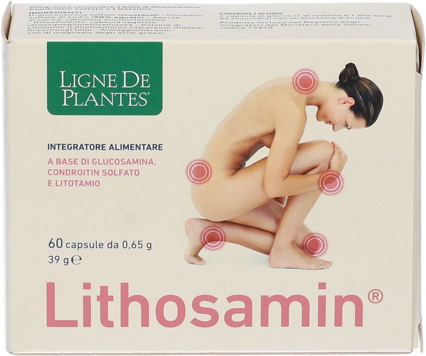 NATURA SERVICE Srl Lithosamin Capsule 60 - Integratore per la Funzionalità delle Cartilagini