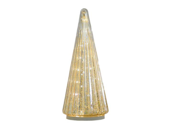 X-Mas Dekobaum, Silberfarben, Glas, Uni, 5 mm, Baum, 45.5 cm, RoHS, CE, zum Stellen, handgemacht, LED-Beleuchtung, Dekoration, Weihnachtsdekoration, Winterdeko