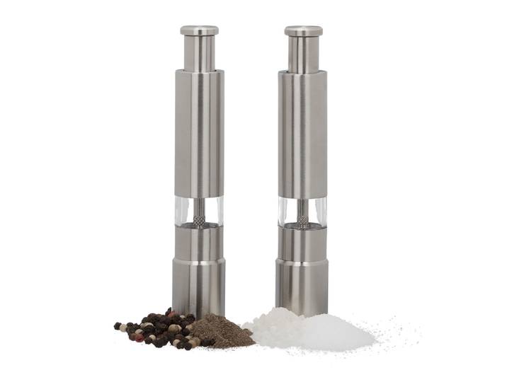 Pfeffermühle manuell 2er-Set Edelstahl Silber-Transparent