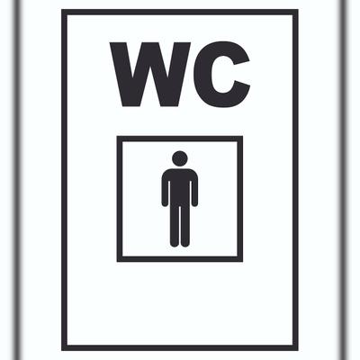 HB-Druck WC Herren Schild A0 Rückseite selbstklebend
