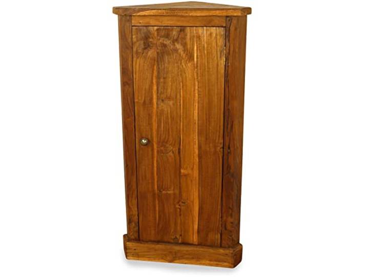livasia Asiatischer Eckschrank aus Massivholz – 50x30x100cm – Handgefertigter Schrank aus Java, recyceltes Teakholz, Robust & Nachhaltig