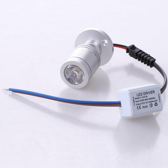 WAN Mini Draaibare Plafondspots LED - 4 Stuks - Warm Wit - Ø2cm