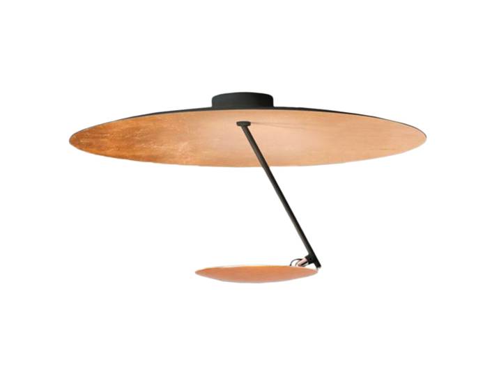 CATELLANI & SMITH lampe de plafond LEDERAM C180 (Noir et cuivre / tige noire / disque cuivre - Métal)