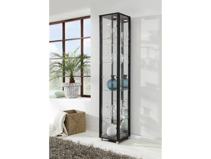 Standvitrine Exhibit I 32 x 172 x 33cm Schwarz/Schwarz