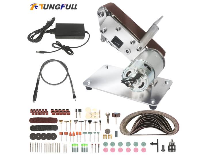 Mini rectifieuse à bande électrique, ponceuse à bande multifonctionnelle 220V/110V, 7 vitesses, affûteur de bords de couteaux