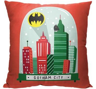 Wb Dc Justice League Gotham Globe Printed Throw Pillow by The Northwest in O