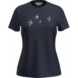 Icebreaker Damen 150 Tech Lite T-Shirt Birds - L - midnight navy