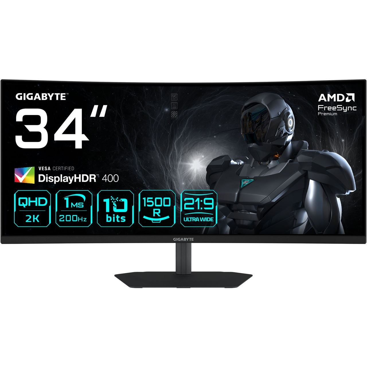 34" (86,36cm) Gigabyte G34WQC2 schwarz 3440x1440 2xDisplayport 1.4 / 2xHDMI 2.0