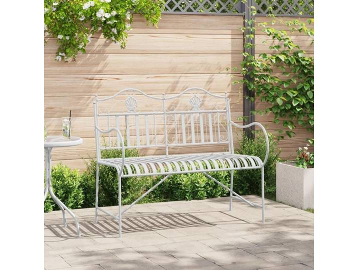 Moderne Banc d'extérieur-Banc Blanc Métal 103 5 x 59 x 89 cm Durable Banc d'extérieur @FR(920049)