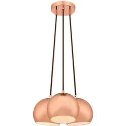 Dreiflammige Pendelleuchte Cluster Kupfer