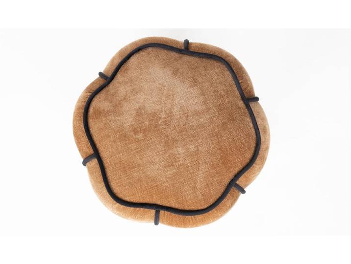 Pouf Elendo Velours – aus Samt in zwei Farben - Dunkelbraun - Stoff - Luxusbetten24