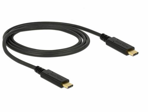 Delock USB-C Kabel USB-C Stecker, USB-C Stecker 1.00m Schwarz 83661