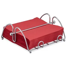 Relaxdays 4 x Metall Serviettenhalter Silber