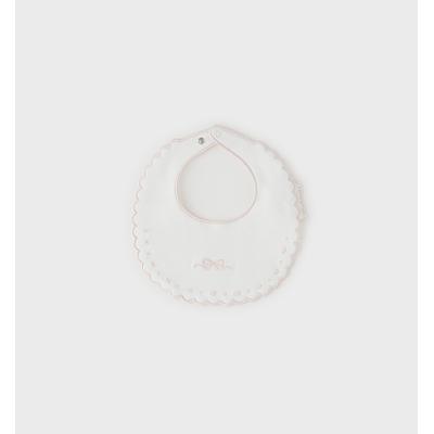 Lätzchen MINIBANDA "BABY GIRL ACCESSORIES", Baby, sanftes weiß, 100% Baumwolle, Lätzchen