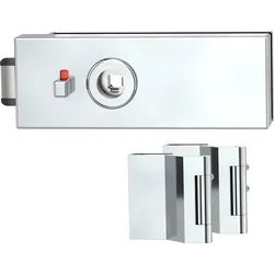 Griffwerk Glastürbeschlagset PURISTO S smart2lock Flüster 3-tlg. Bänder Chrom-Optik