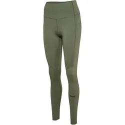 hummel hmlHIIT Intensity High-Waist Leggings Damen 6754 - deep lichen green S
