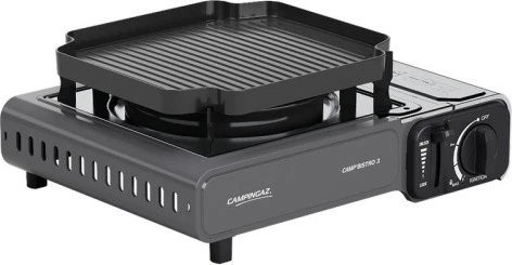 Campingaz Gaskocher Camp'Bistro 3 mit Grillplatte (silber/grau, 2,2kW Einflammkocher, Modell 2025)