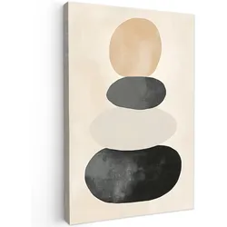 LEINWANDBILD Japandi - Wabi sabi - Beige Wanddeko Schlafzimmer 60x90 cm