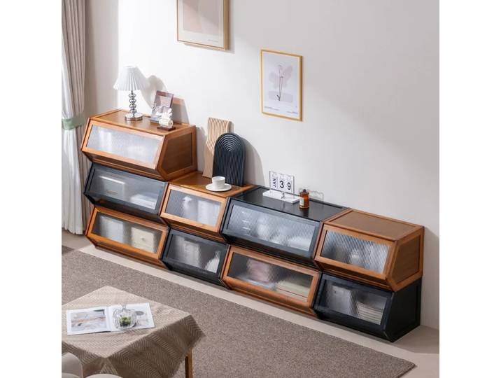 Armoire de rangement stable, multifonctionnelle et empilable avec couvercle, boîte de rangement divers, boîte de rangement domestique, table de chevet