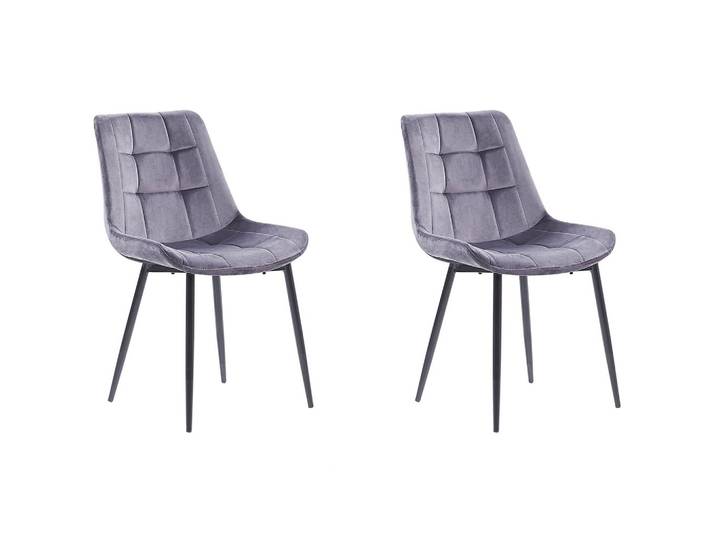 STUHL 2er-Set Samtstoff Grau Melrose