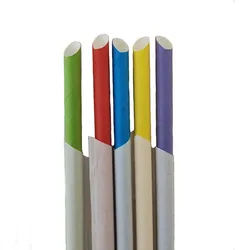 cwpack 1500 Bubbletea, Slush, Papier Trinkhalme bunt gemischt 12x200mm einzeln gehüllt