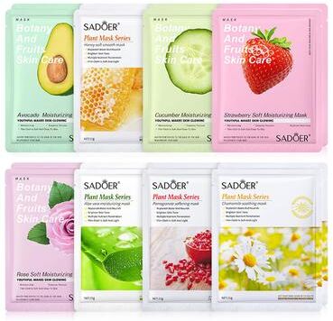 Perfect Picks Market Natural Plant Face Mask Set Moisturizing, Firming, & Hydrating Skincare Masks For Glowing, Healthy Skin ax2